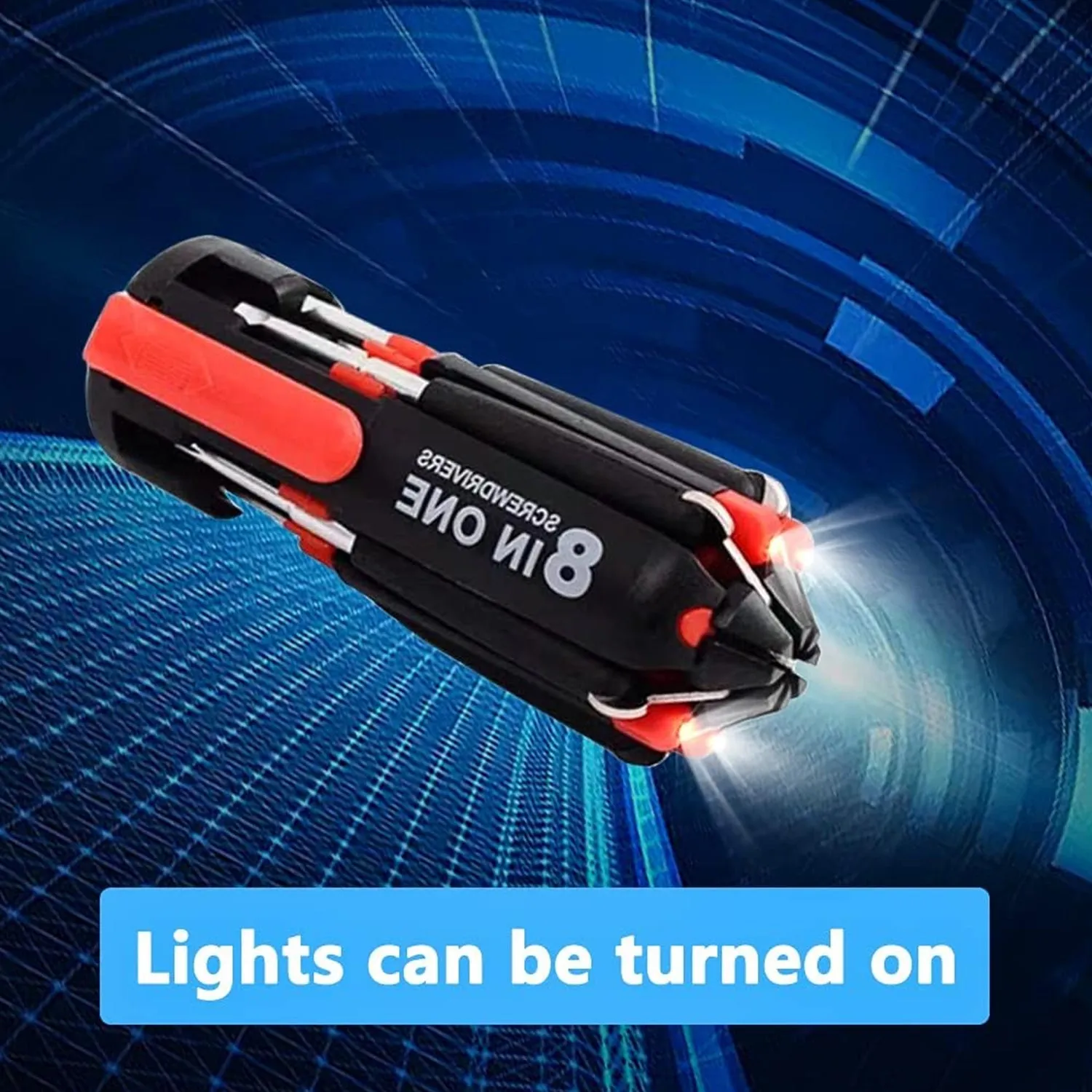 0427 08 in 1 Multi-Function Screwdriver Kit with LED Portable Torch