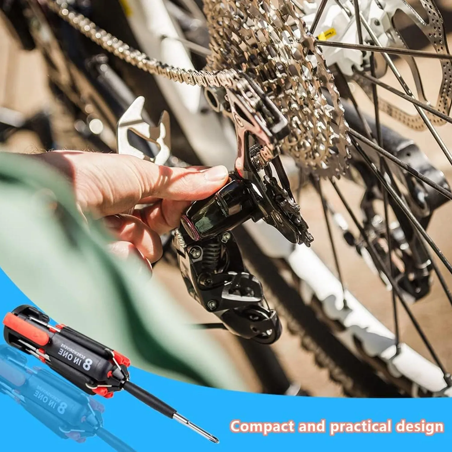 0427 08 in 1 Multi-Function Screwdriver Kit with LED Portable Torch