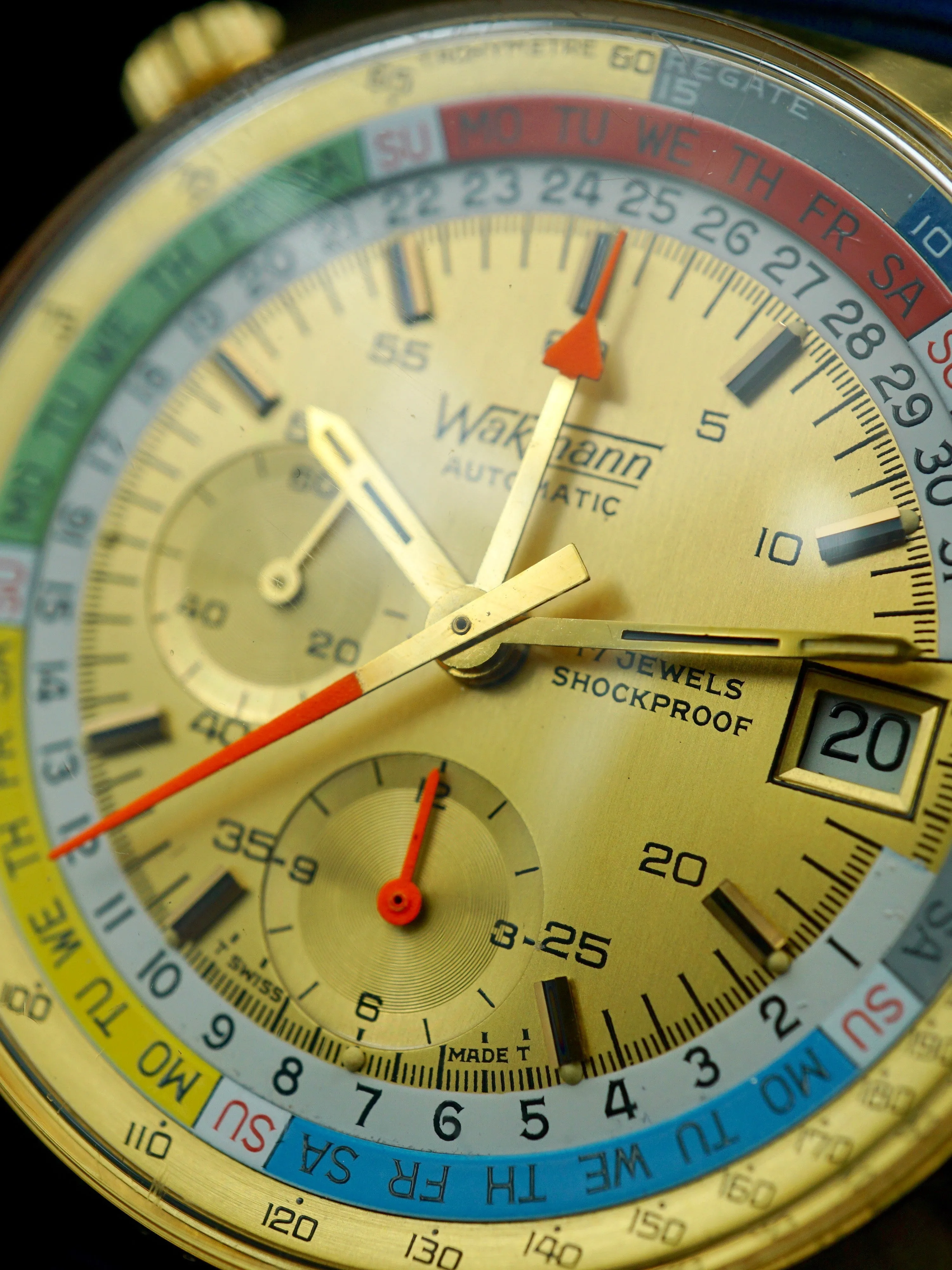 1970 Wakmann Breitling Regatta Ref. 9804 Yatching Chronograph (Gold Cap)