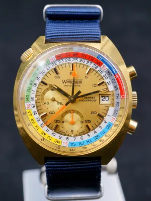 1970 Wakmann Breitling Regatta Ref. 9804 Yatching Chronograph (Gold Cap)