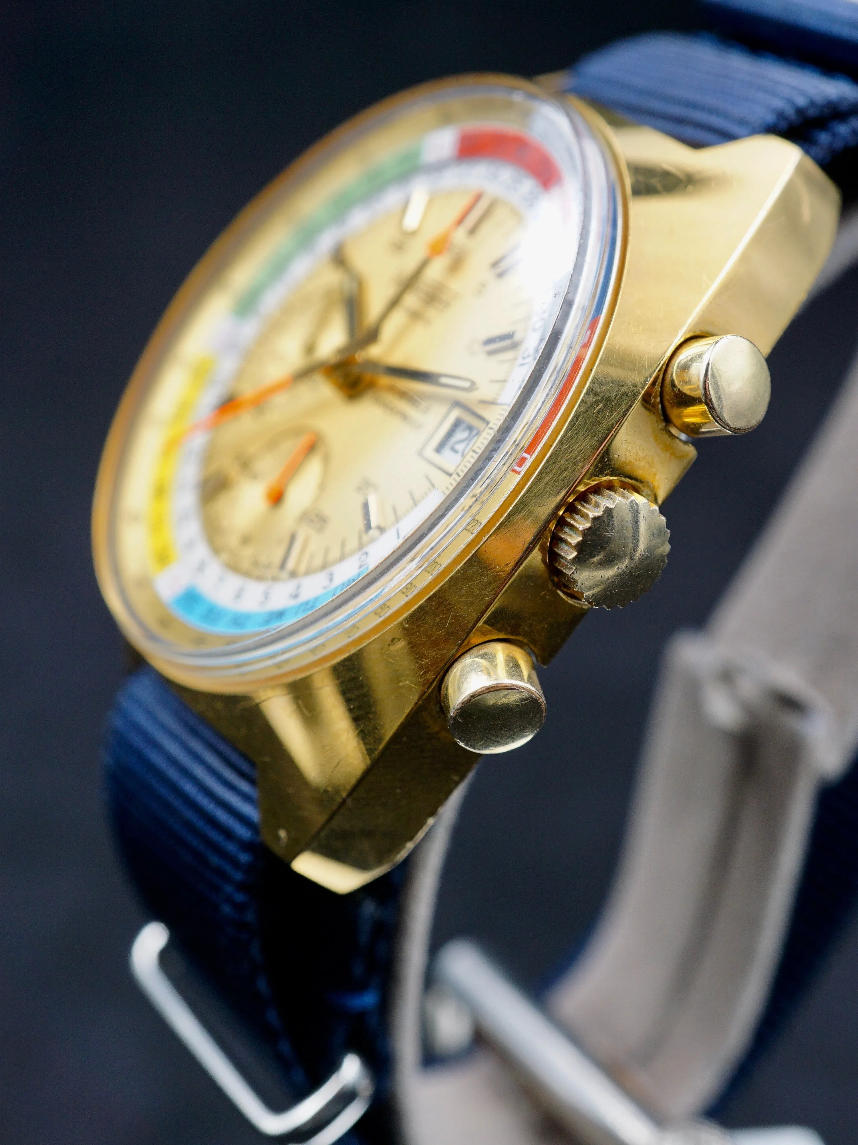 1970 Wakmann Breitling Regatta Ref. 9804 Yatching Chronograph (Gold Cap)