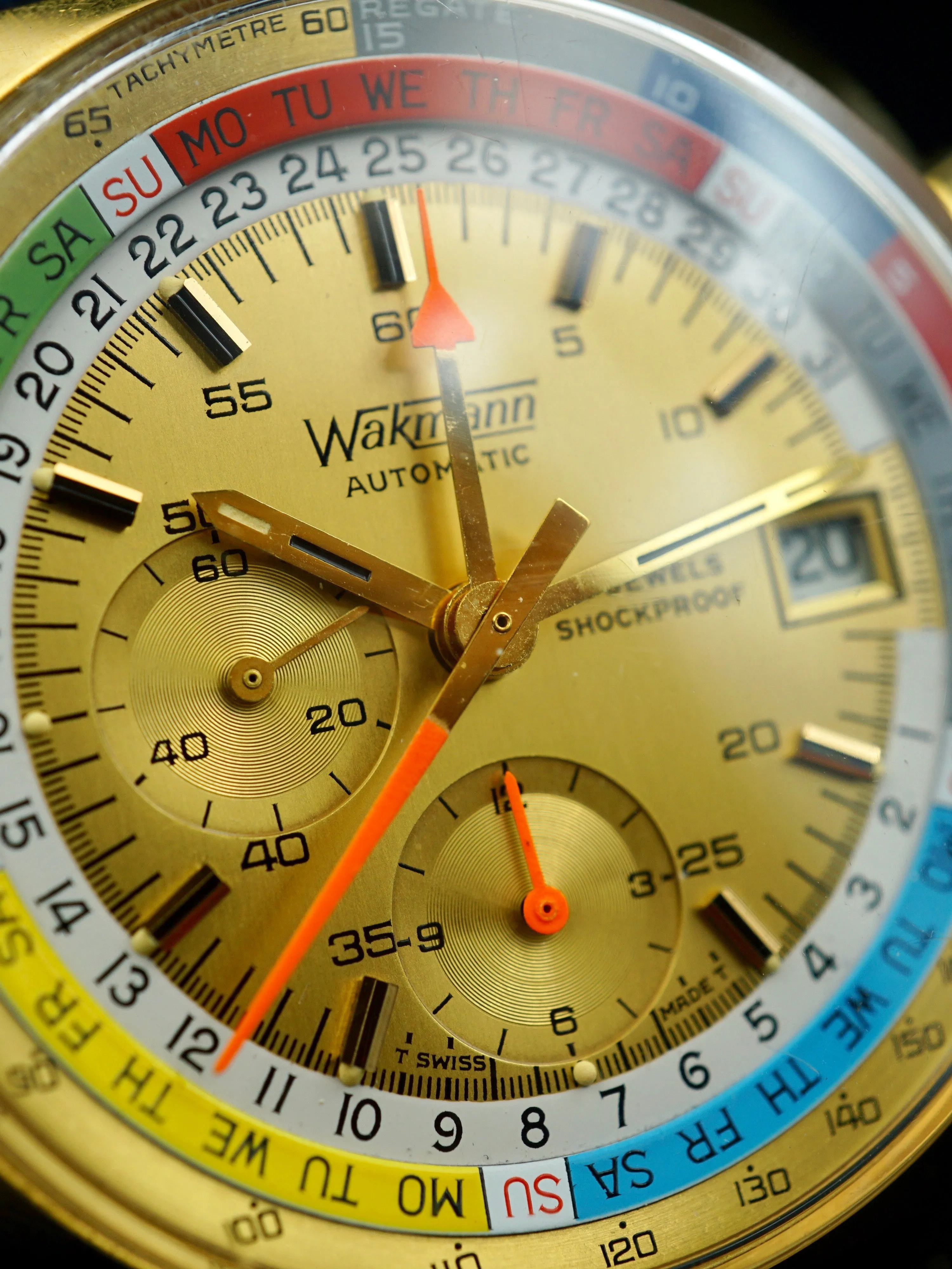1970 Wakmann Breitling Regatta Ref. 9804 Yatching Chronograph (Gold Cap)