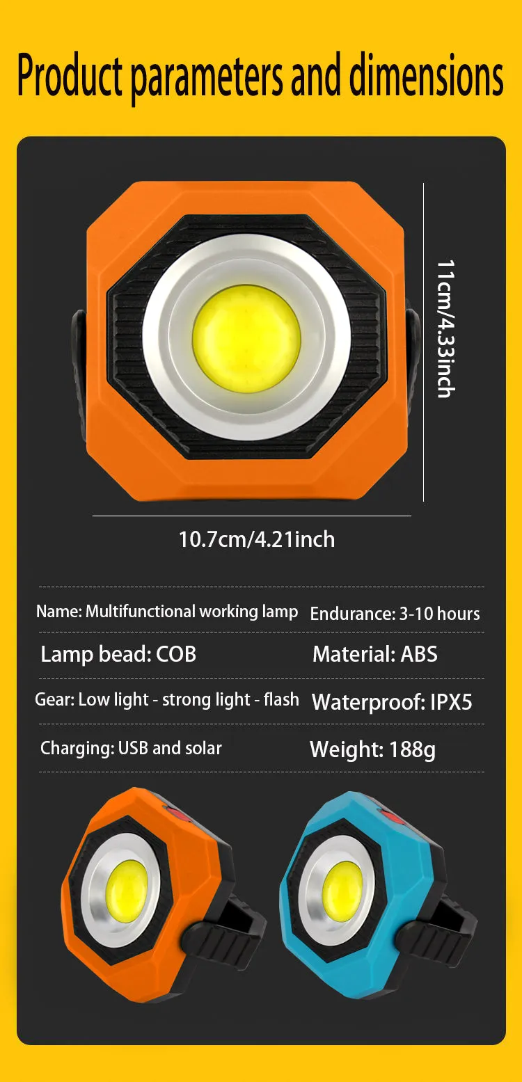 20W Solar Powered Magnetic Camping Light Fa-601
