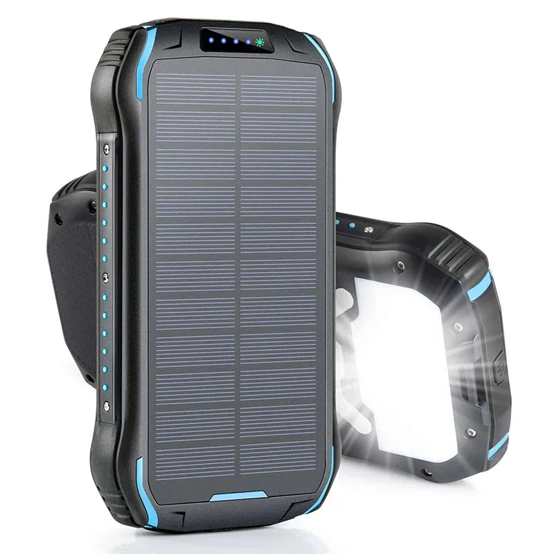26800mAh Solar Power Bank with Wireless Charging, LED Camping Light, Waterproof &amp; Fast Charging  Powerbank
