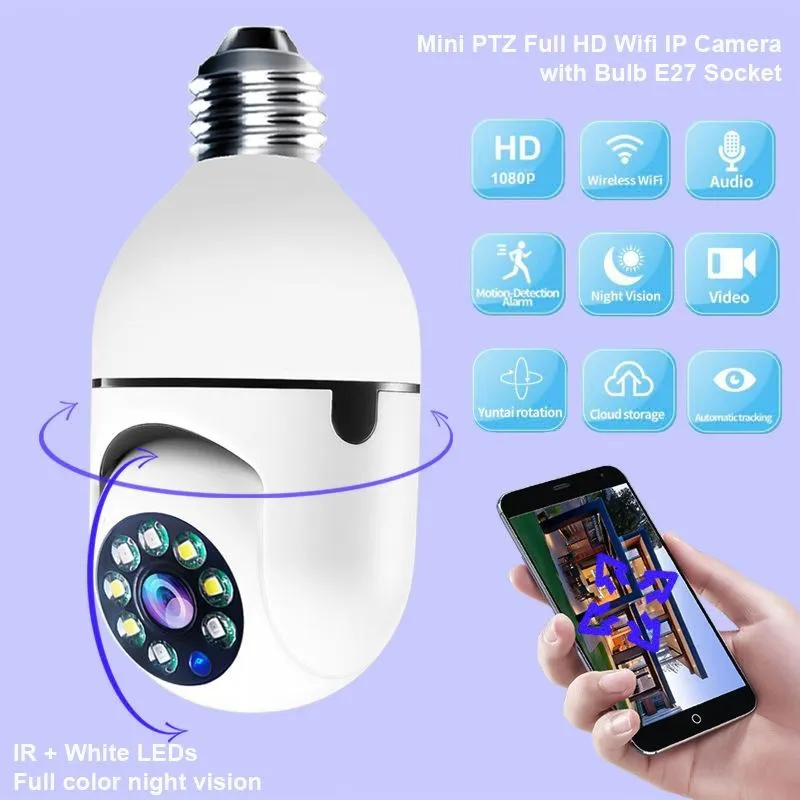 2MP 5G Dual Frequency Bulb Camera | Two-Way Voice | Intercom | White