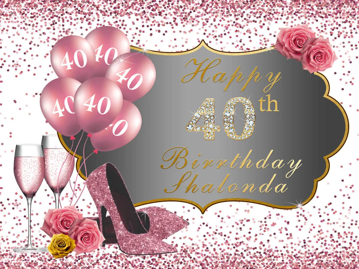 50th Birthday Backdrop High Heels Rose Gold Backdrop Birthday Party Decorations