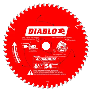 6-1/2 in. x 54 Tooth Medium Aluminum Cutting Saw Blade - 8 per Order