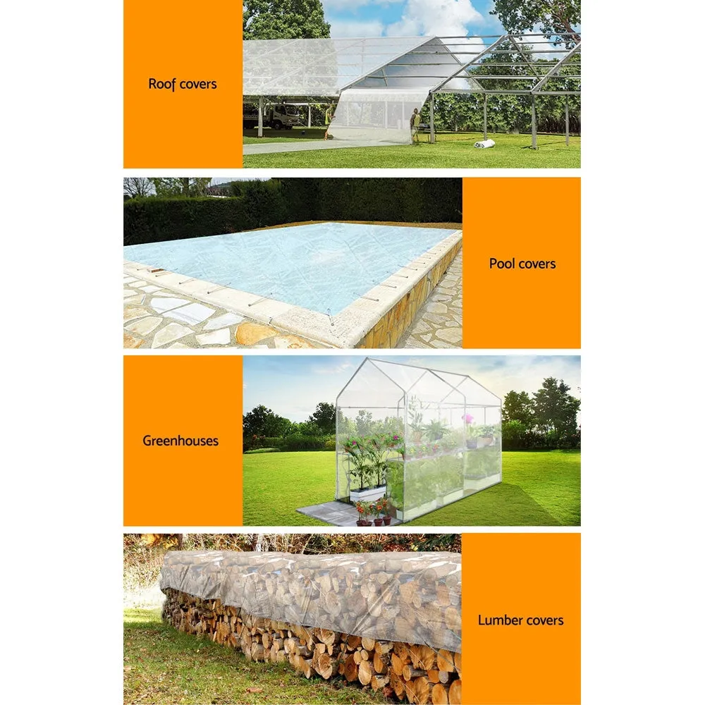 6x9m Tarp Camping Tarps Poly Tarpaulin Heavy Duty Cover 135gsm Clear