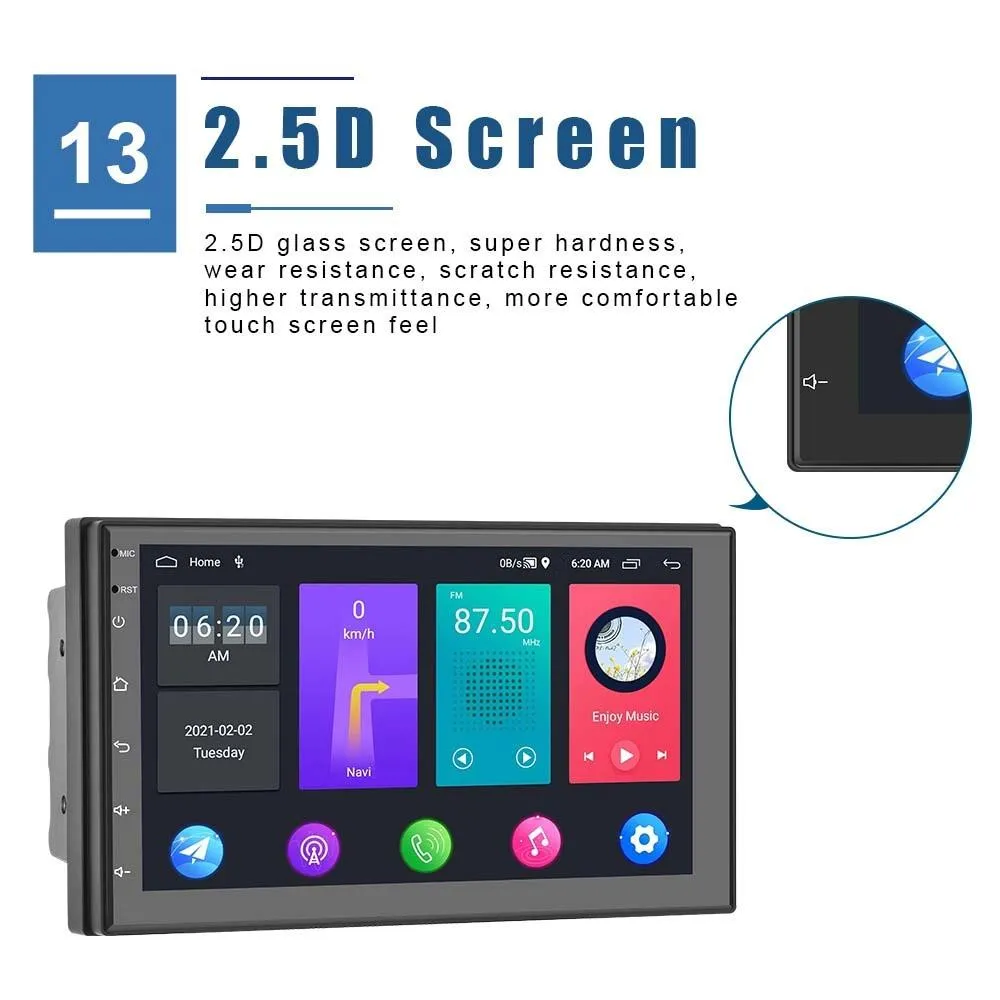 7 Inch Android Wifi Car Navigation Reversing Video Player - 2   32G Standard   12Lights Camera