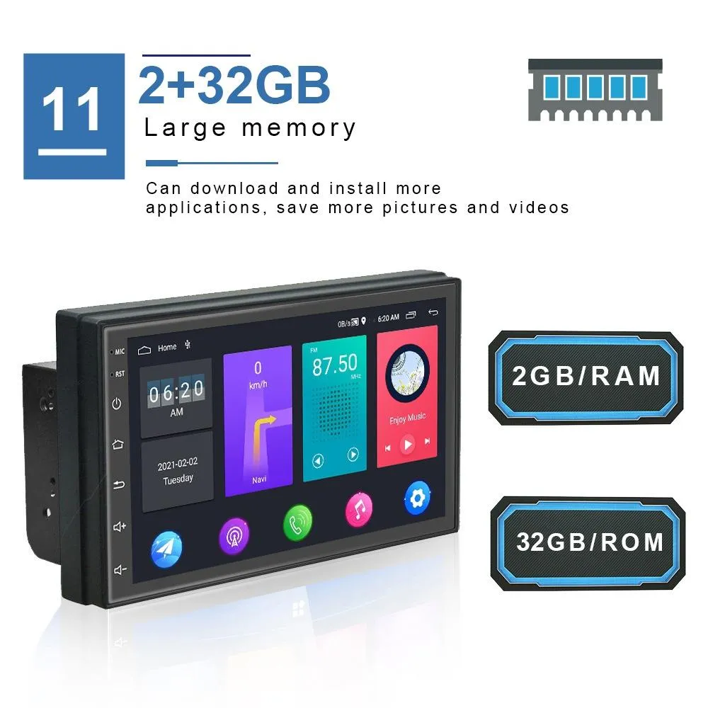 7 Inch Android Wifi Car Navigation Reversing Video Player - 2   32G Standard   12Lights Camera