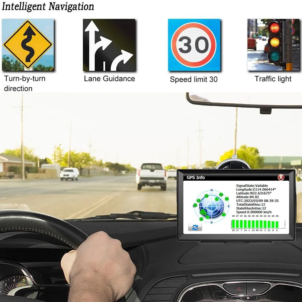 8 Inch Car Gps Navigator - 9 Screen Bluetooth Africa Map