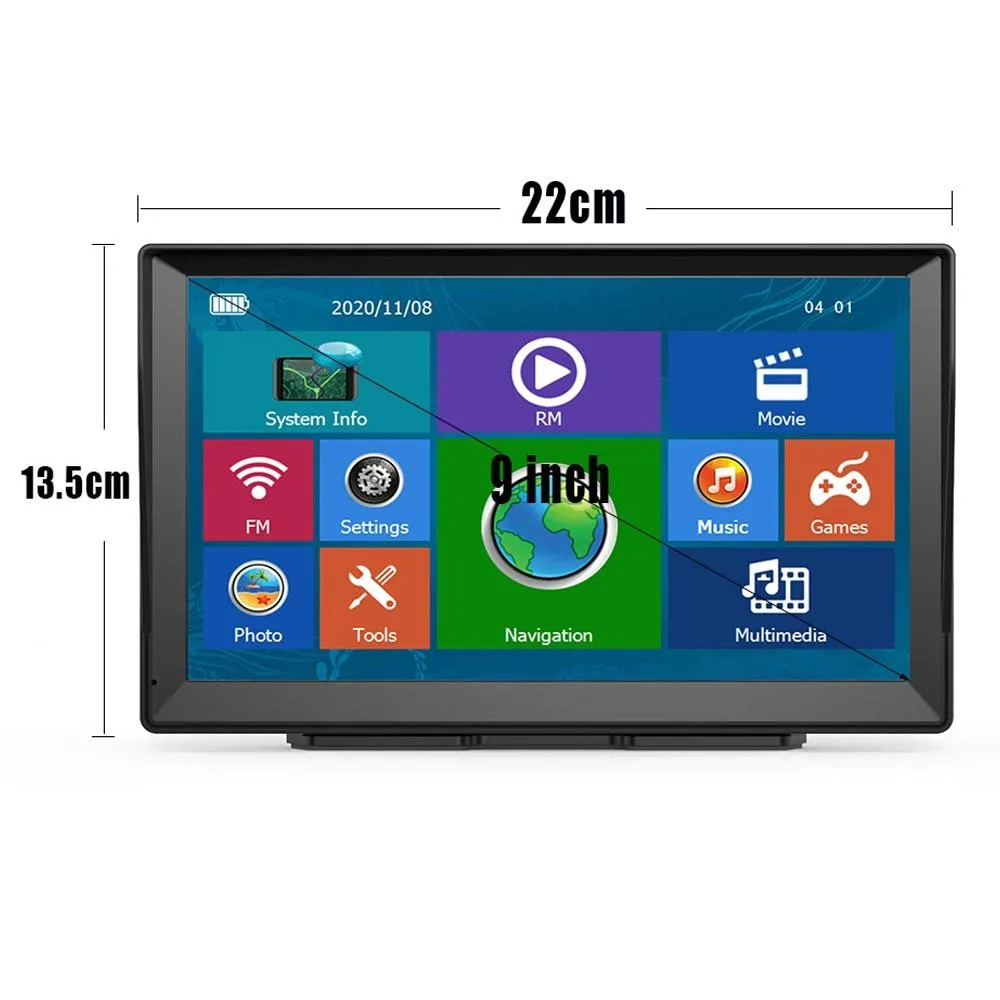 8 Inch Car Gps Navigator - 9 Screen Bluetooth Africa Map