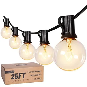 addlon Outdoor String Lights, 25FT G40 Globe Patio Lights, UL Listed Deck Lights, Waterproof Connectable Hanging Lights for Bistro Garden Porch Party Tents