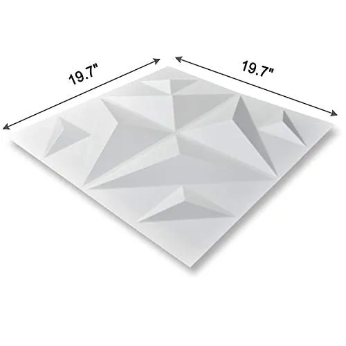 Art3d Decorative 3D Panels Textured Wall Design Board, White, 12 Tiles 32 Sq Ft