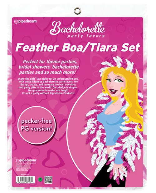 Bachelorette Party Favours Feather Boa & Tiara Set