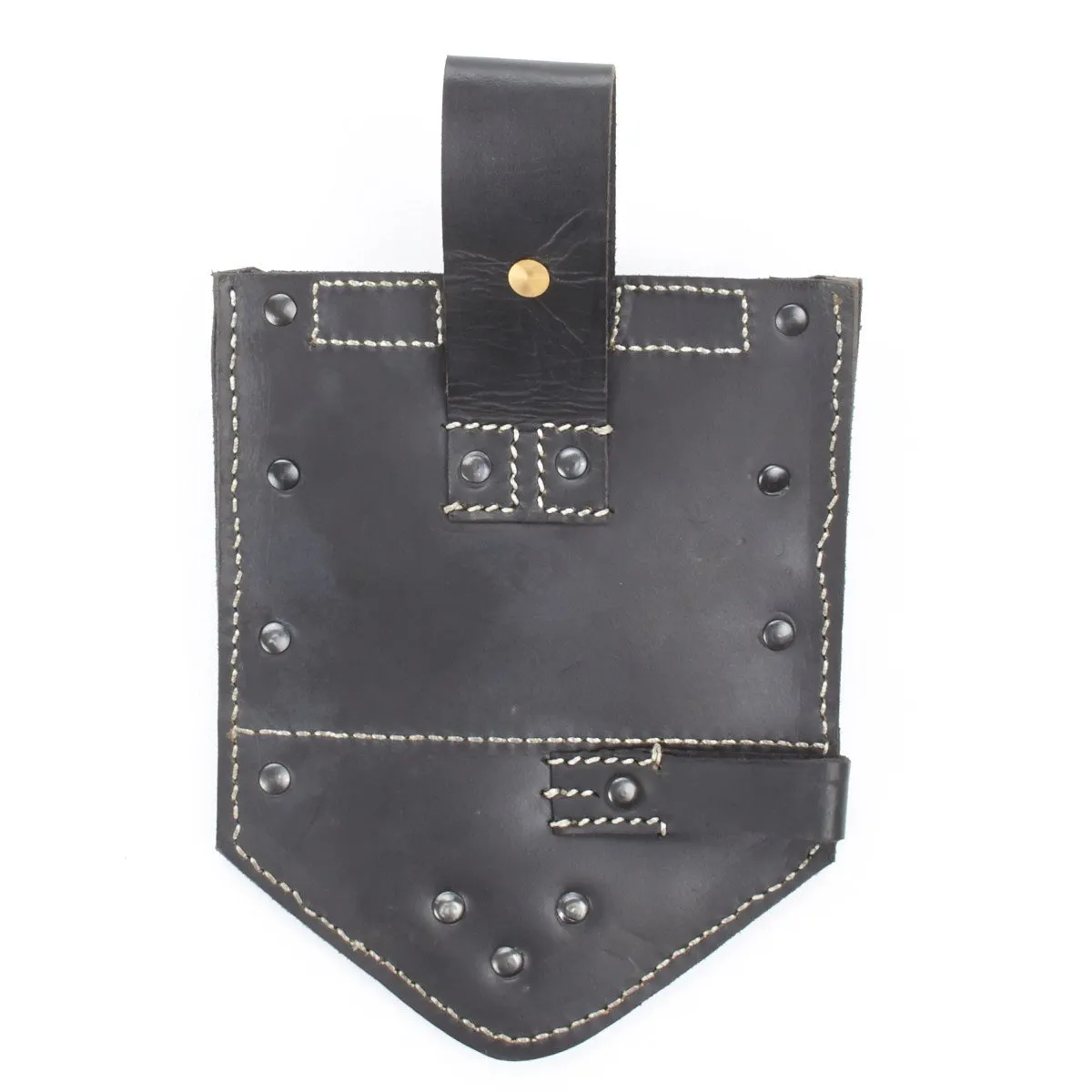 Black Leather Carry Cover for the German WWII Folding Shovel Klappspaten (Foldable Spade)