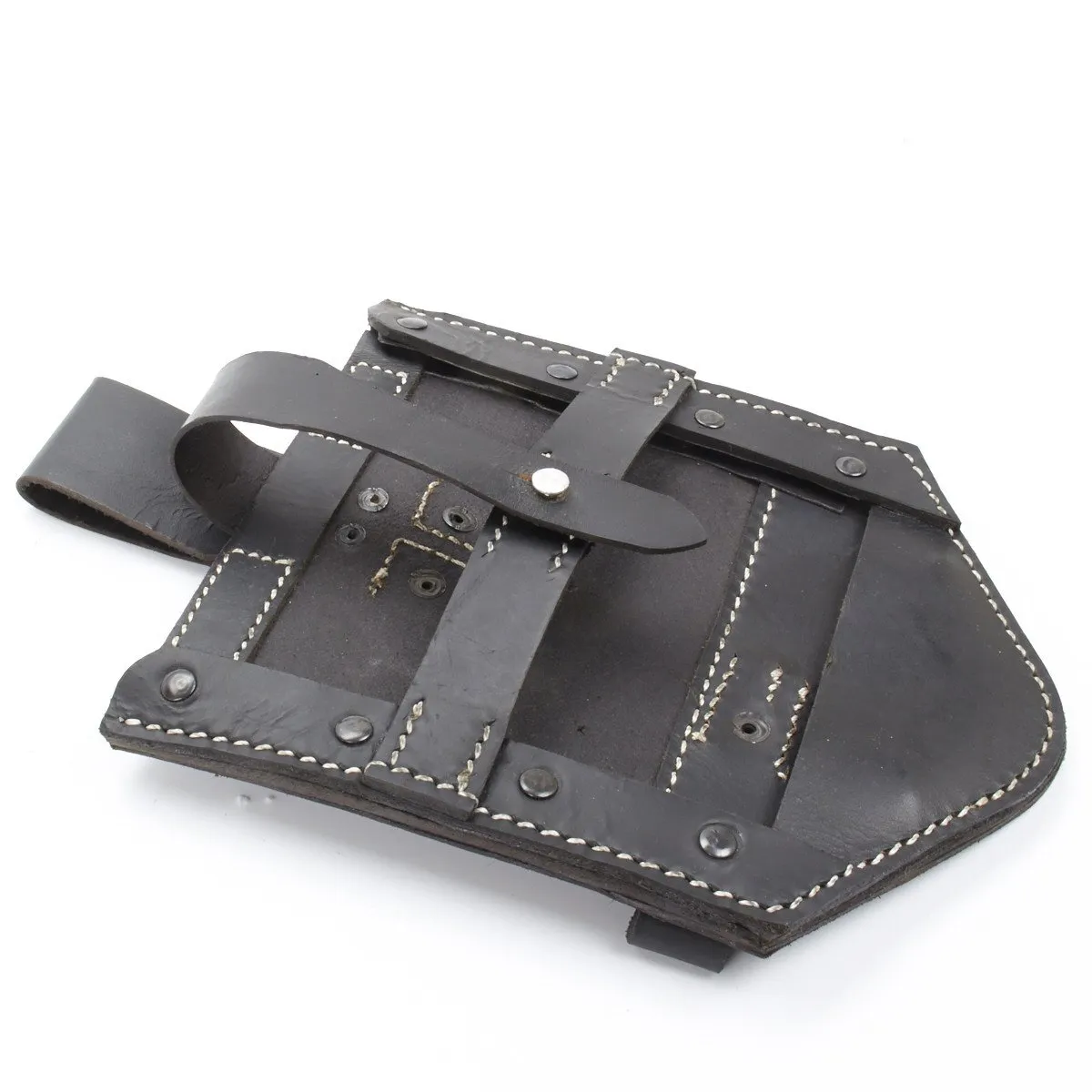 Black Leather Carry Cover for the German WWII Folding Shovel Klappspaten (Foldable Spade)