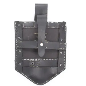 Black Leather Carry Cover for the German WWII Folding Shovel Klappspaten (Foldable Spade)