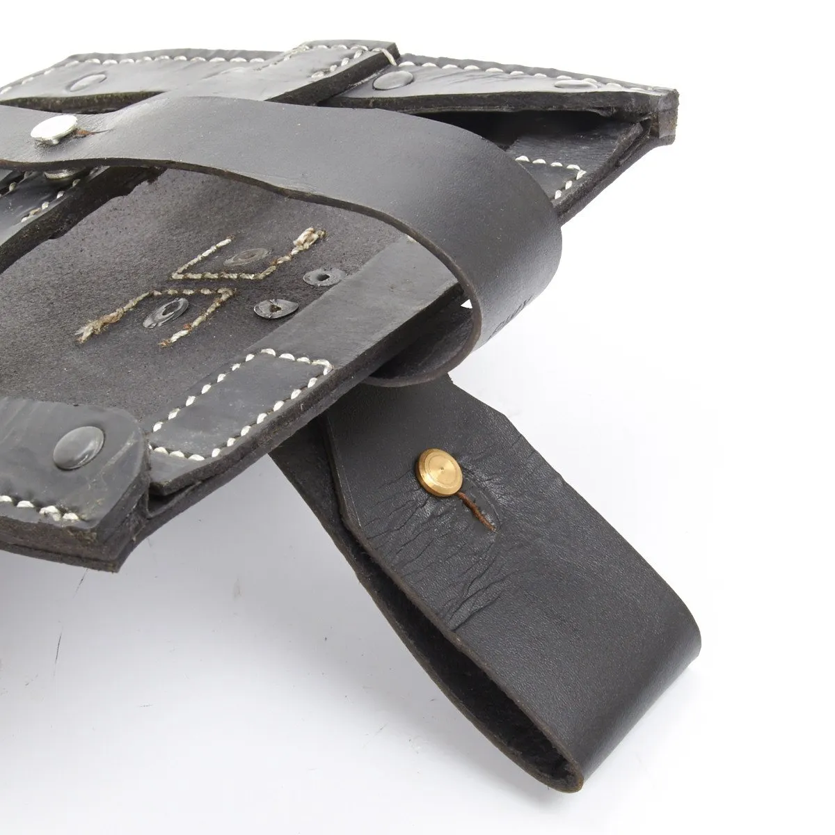 Black Leather Carry Cover for the German WWII Folding Shovel Klappspaten (Foldable Spade)