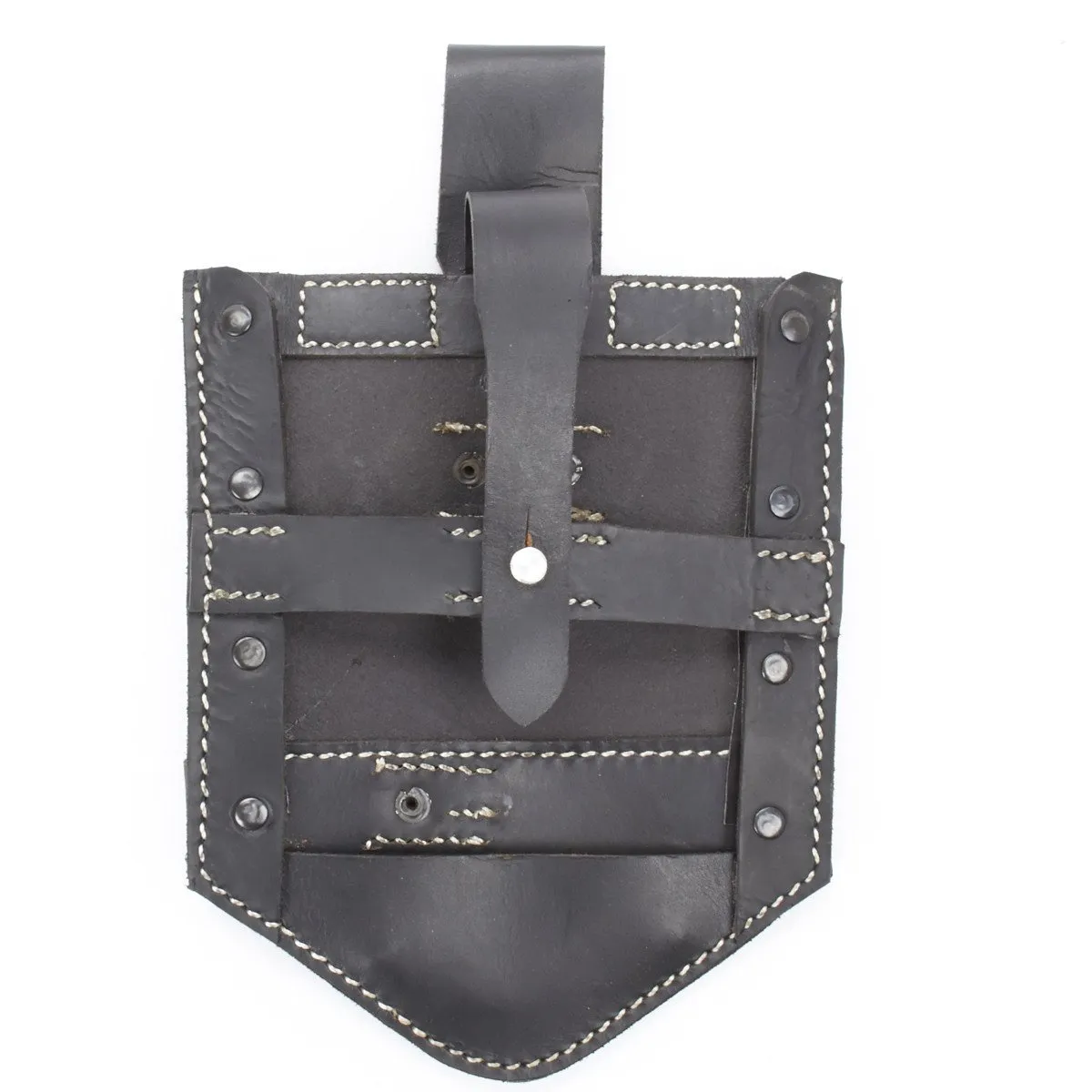 Black Leather Carry Cover for the German WWII Folding Shovel Klappspaten (Foldable Spade)