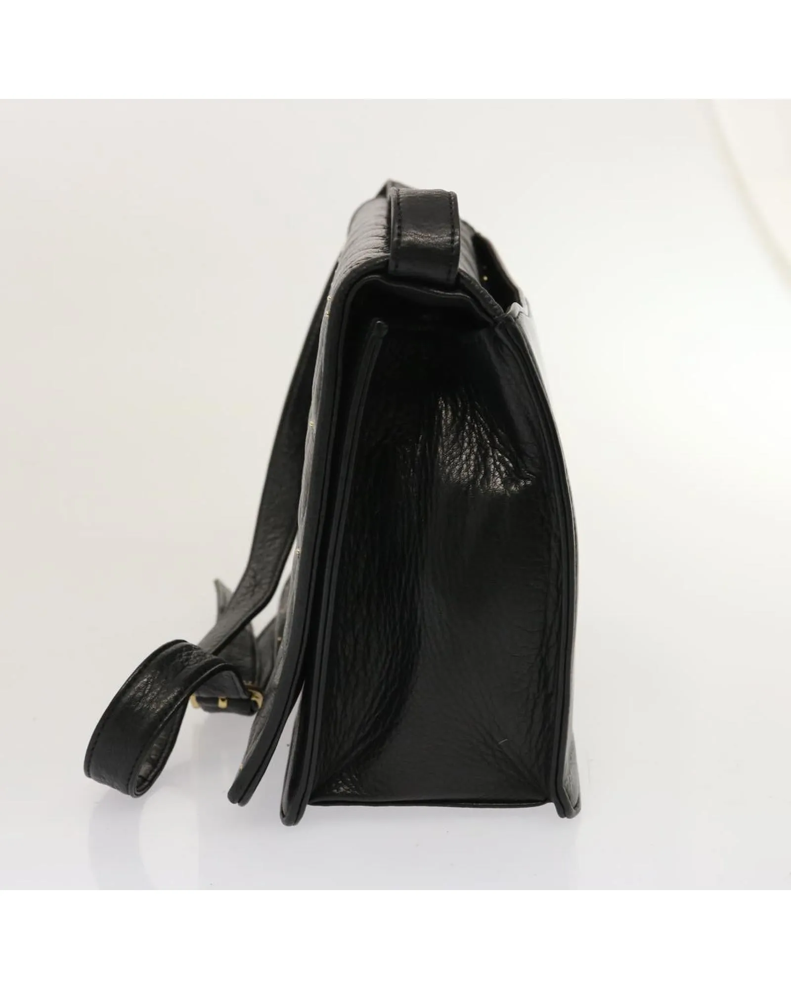 Black Quilted Leather Shoulder Bag with Adjustable Strap