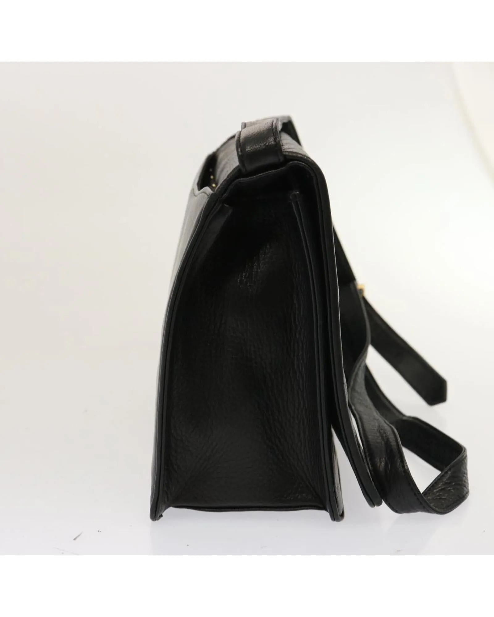 Black Quilted Leather Shoulder Bag with Adjustable Strap