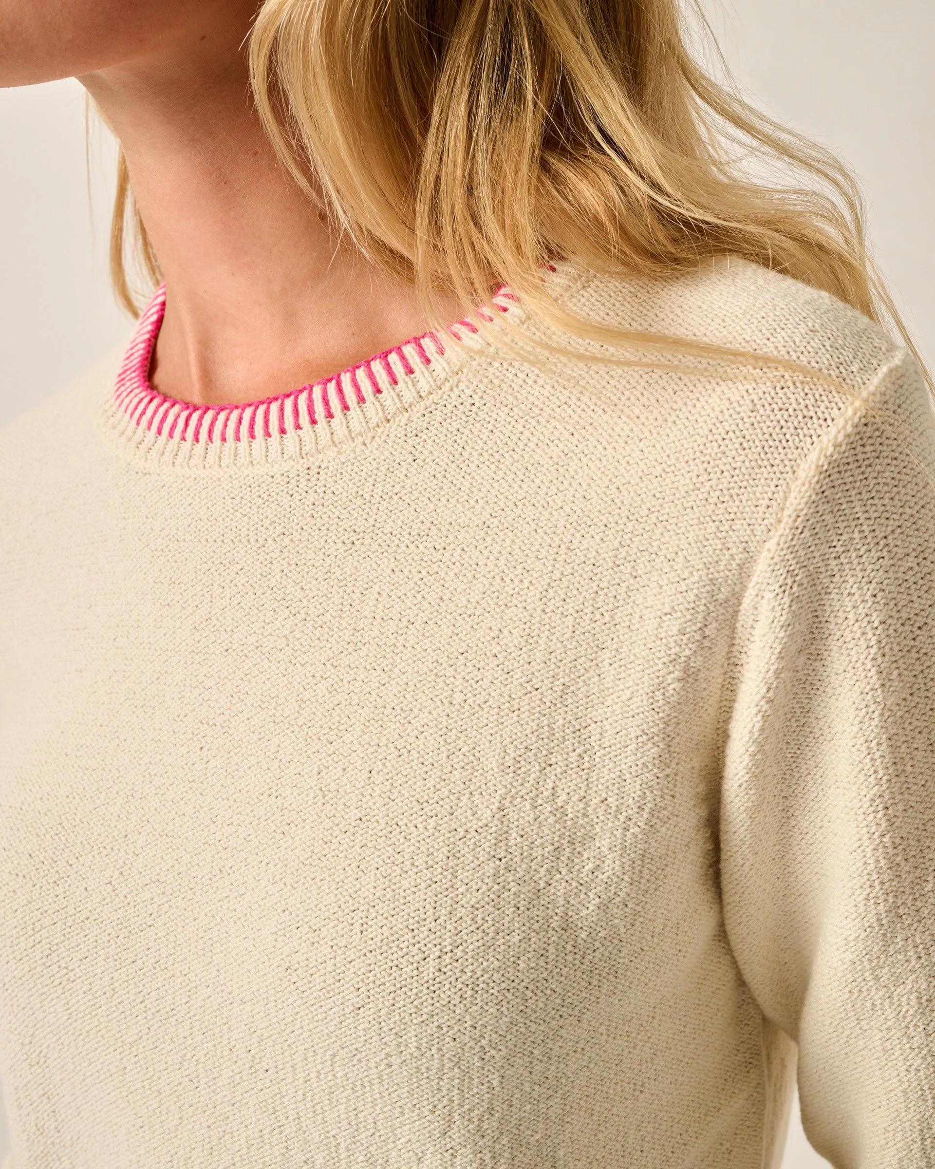 Blanche Cotton Blend Crewneck Sweater