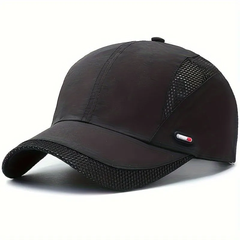 Breathable Solid Color Mesh Baseball Cap for Women