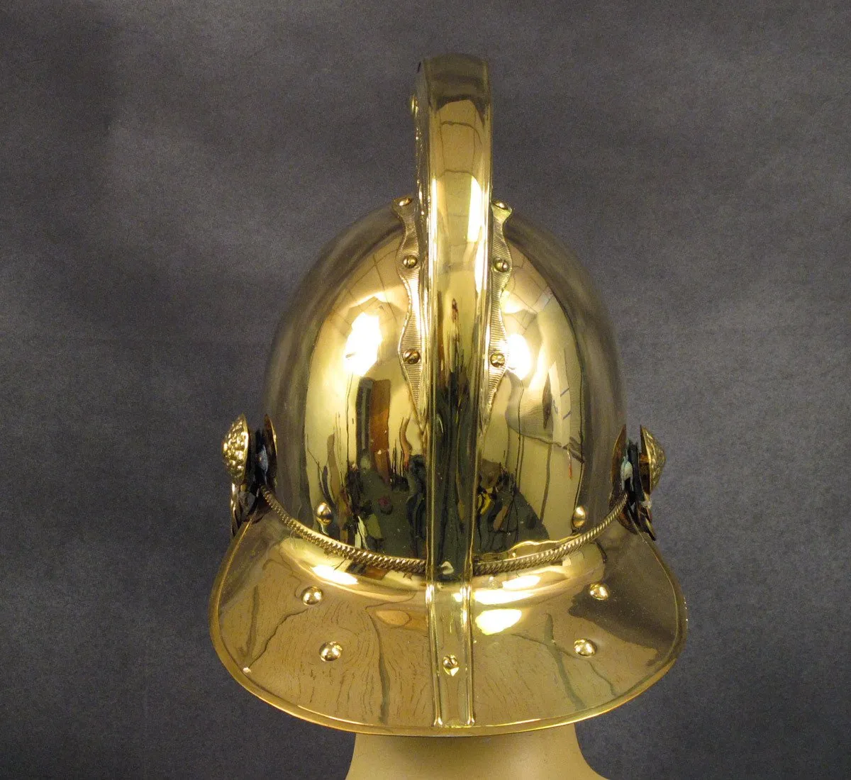 British Brass Merryweather Parade Fire Helmet