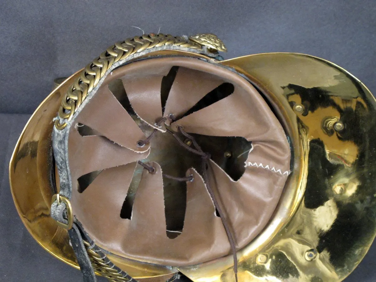 British Brass Merryweather Parade Fire Helmet