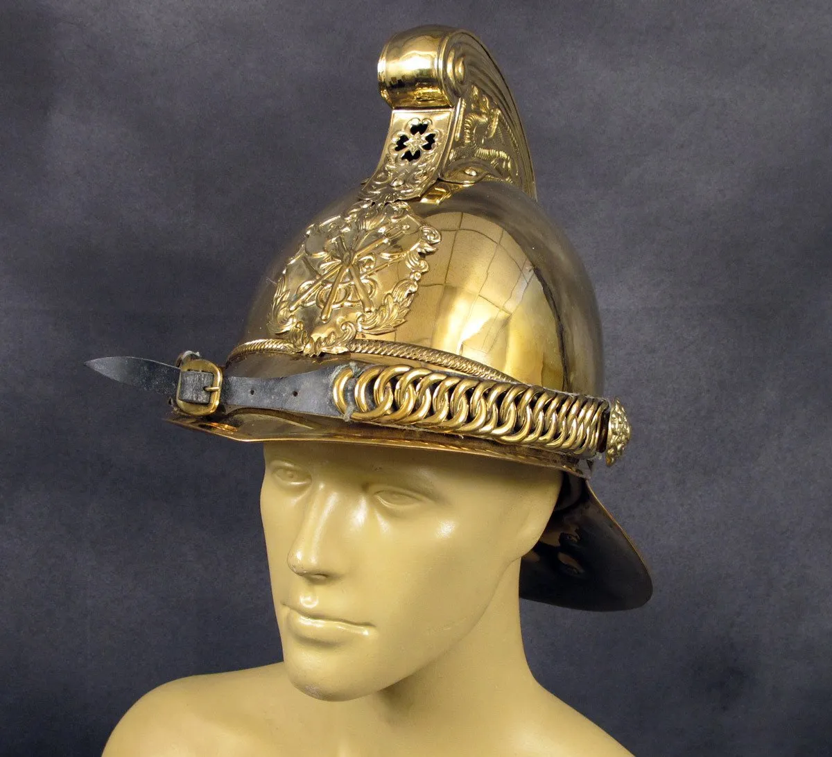 British Brass Merryweather Parade Fire Helmet