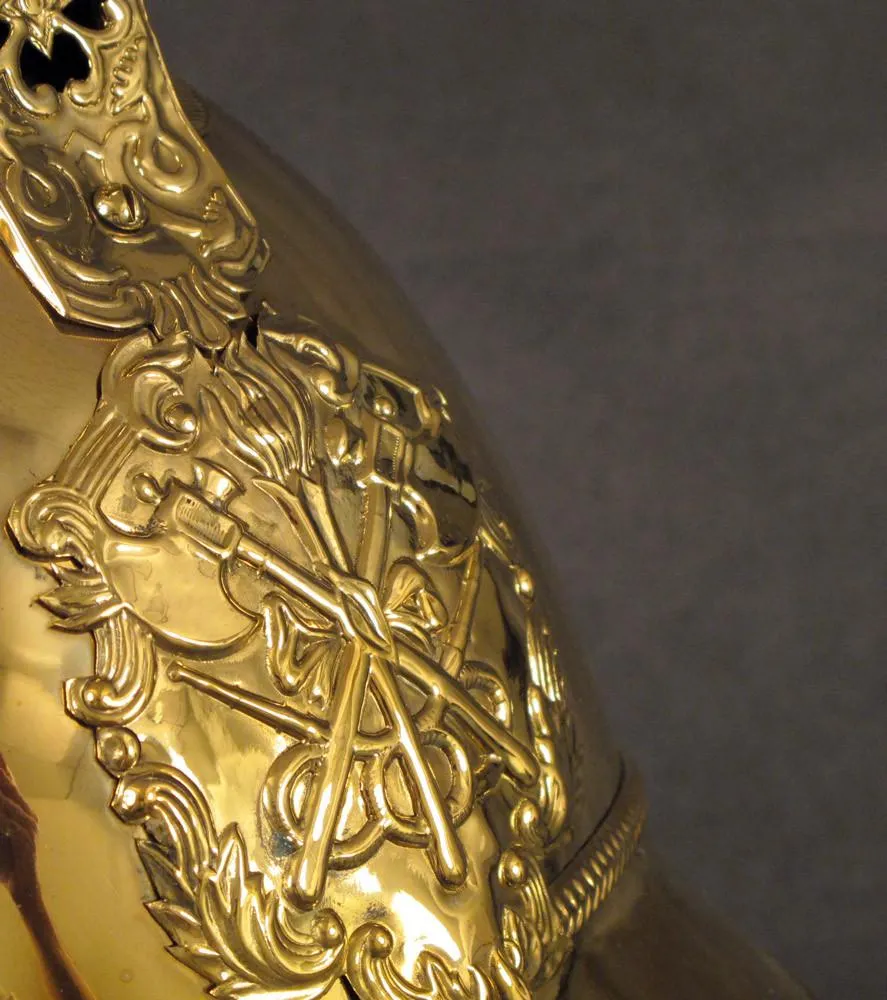 British Brass Merryweather Parade Fire Helmet