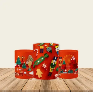 Christmas Wonderland Pedestal Covers Plinth Cover Printed Fabric Pedestal Cover