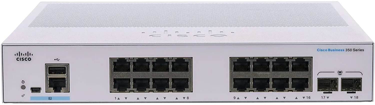 Cisco Business 350 Series Cbs350-16T-2G - Switch - L3 - Managed - 16 X 10/100/1000   2 X Gigabit Sfp - Rack-Mountable