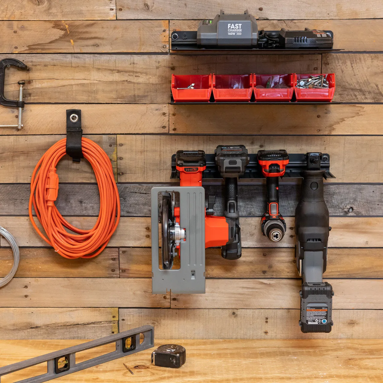 Clifton Power Tool Organizer & 2 Shelves | Garage Storage Rack