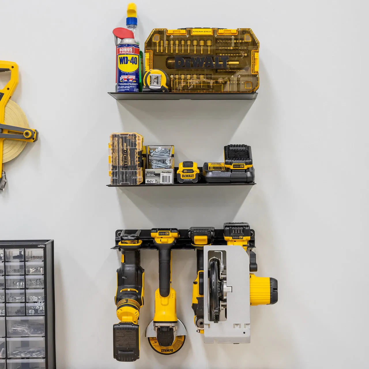 Clifton Power Tool Organizer & 2 Shelves | Garage Storage Rack