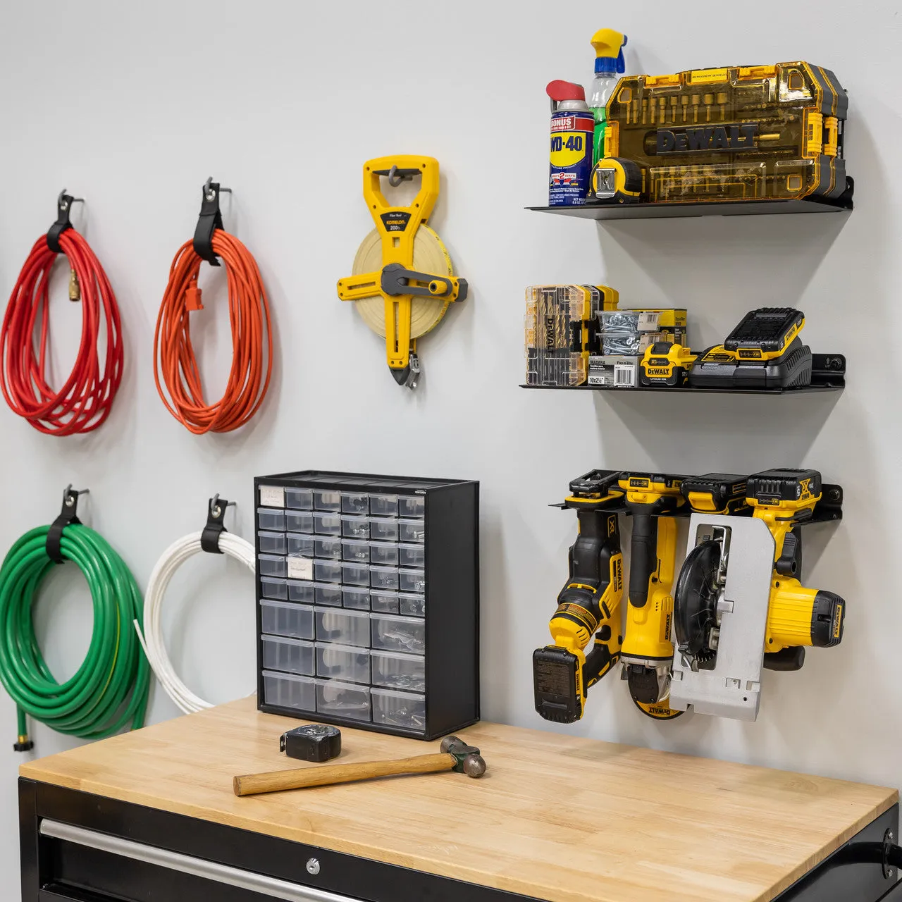 Clifton Power Tool Organizer & 2 Shelves | Garage Storage Rack