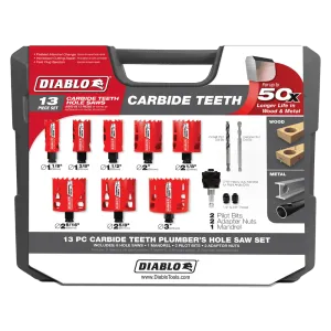 Diablo Tools DHS13SPLCT 13 pc Carbide Plumbers Hole Saw Set