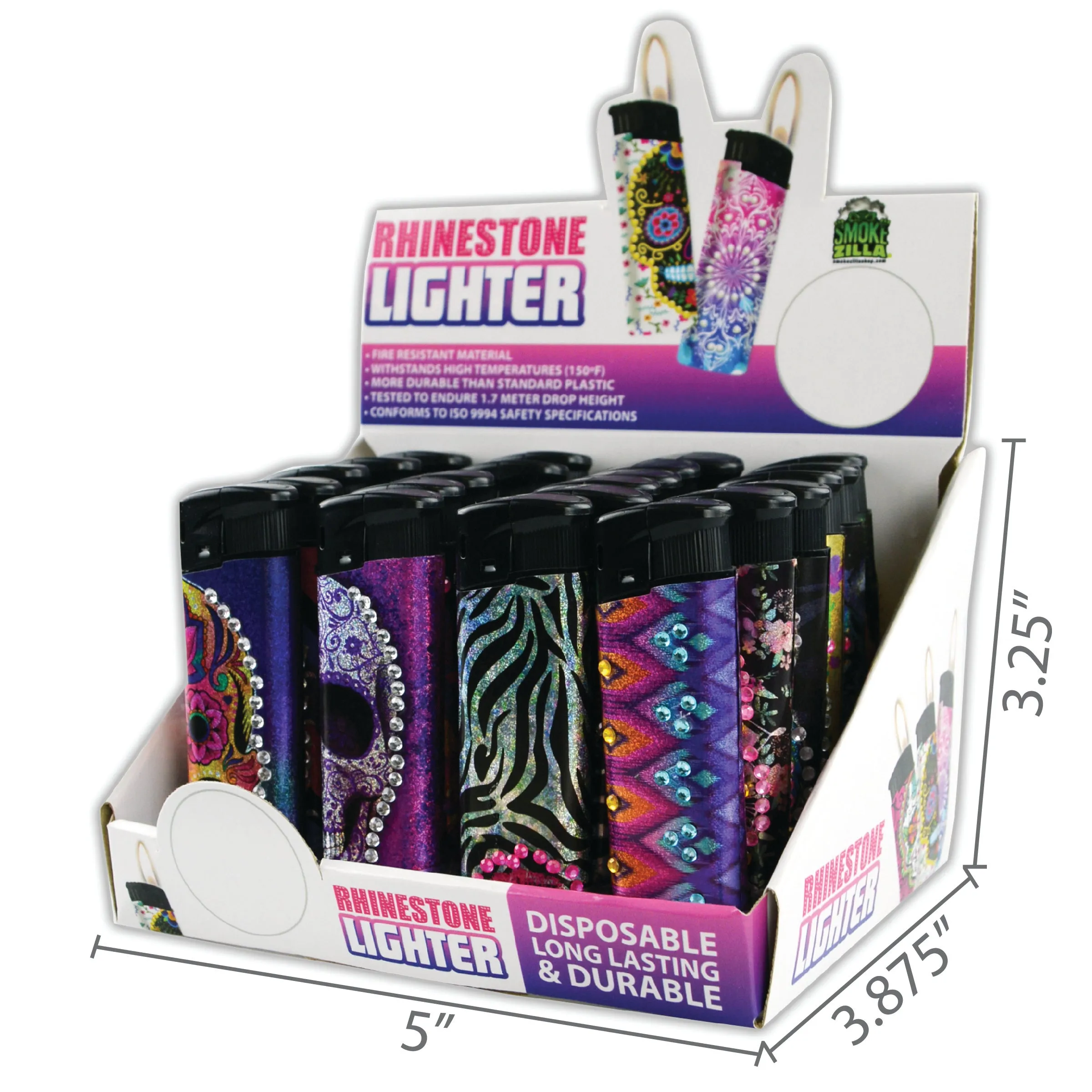 Disposable Rhinestone Lighter - 24 Pieces Per Retail Ready Display 24909