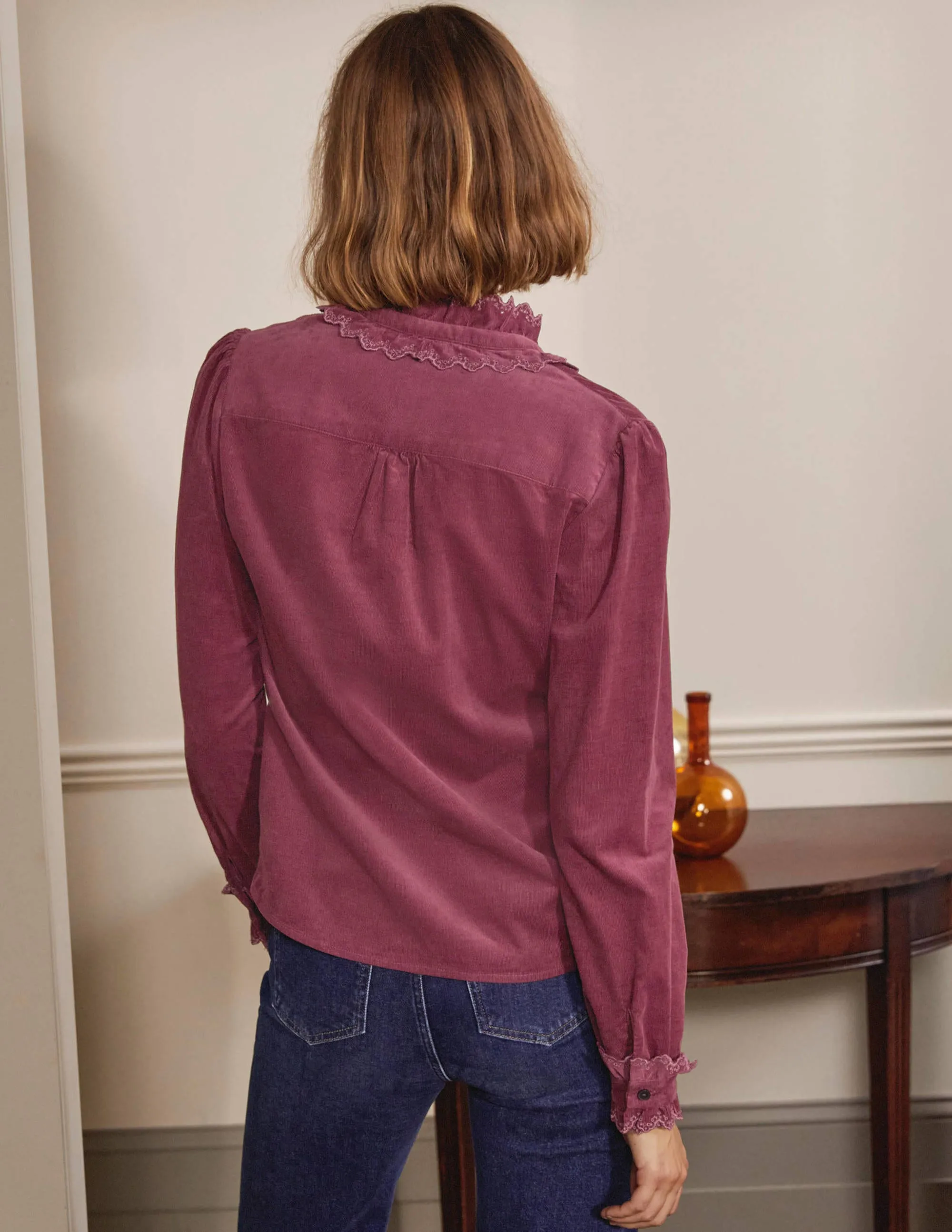Eliza Broderie Shirt-Figgy Pudding