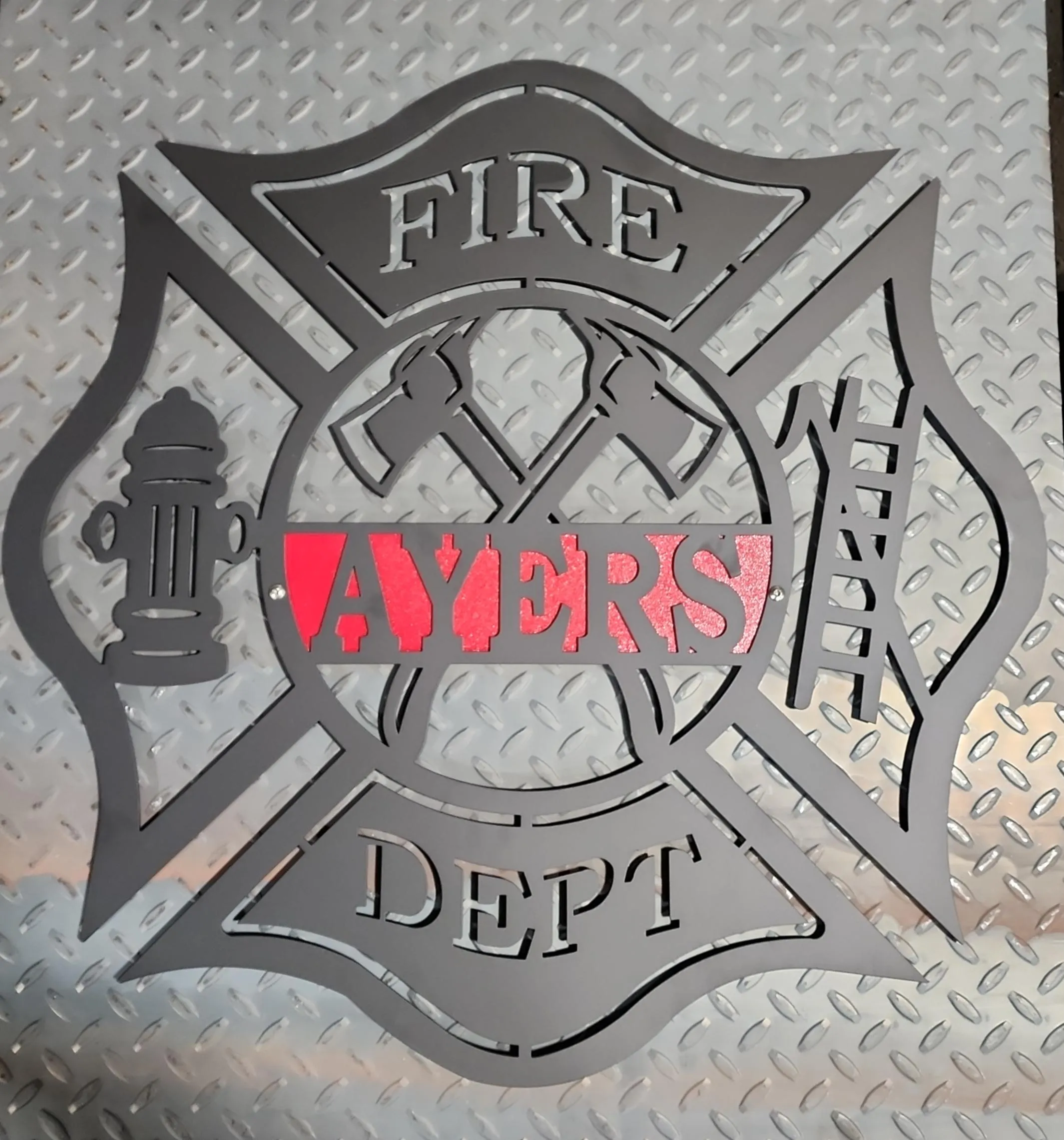 Firefighter Maltese Cross monogram