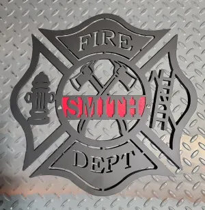 Firefighter Maltese Cross monogram