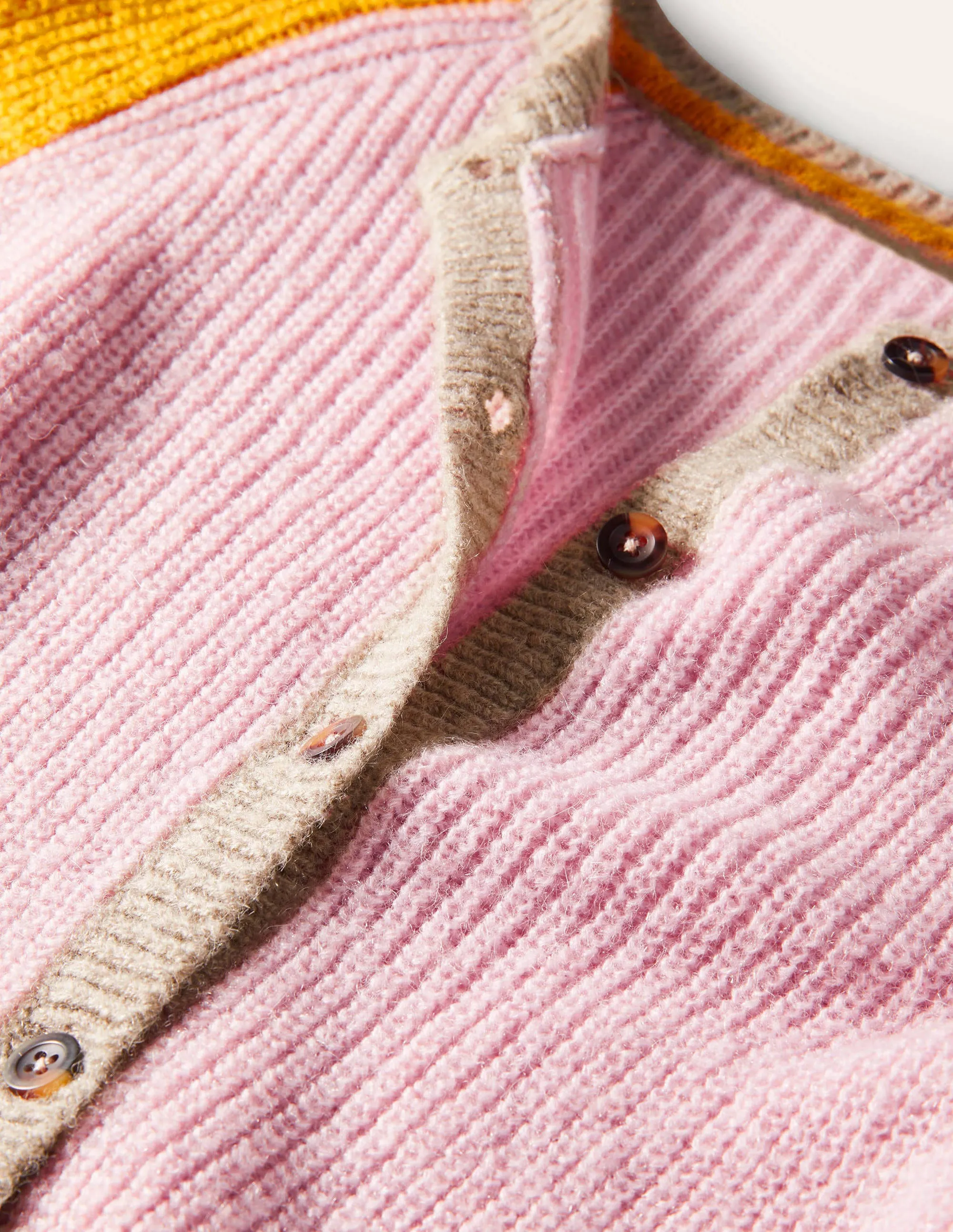 Fluffy Colourblock Cardigan-Milkshake, Olive Oil