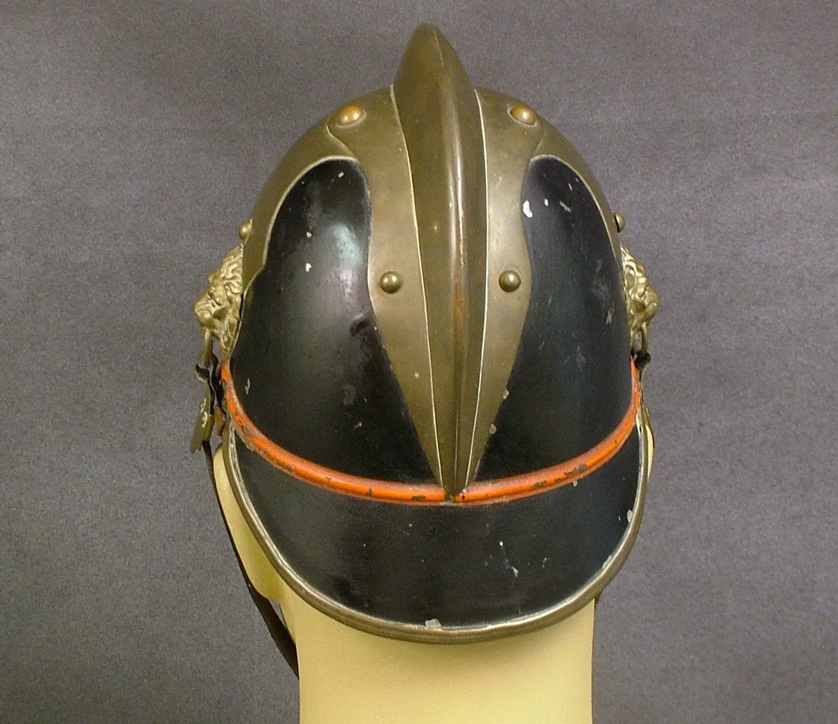 German (Bavarian) Pre-WW1 Steel & Brass Fire Helmet (One Only)