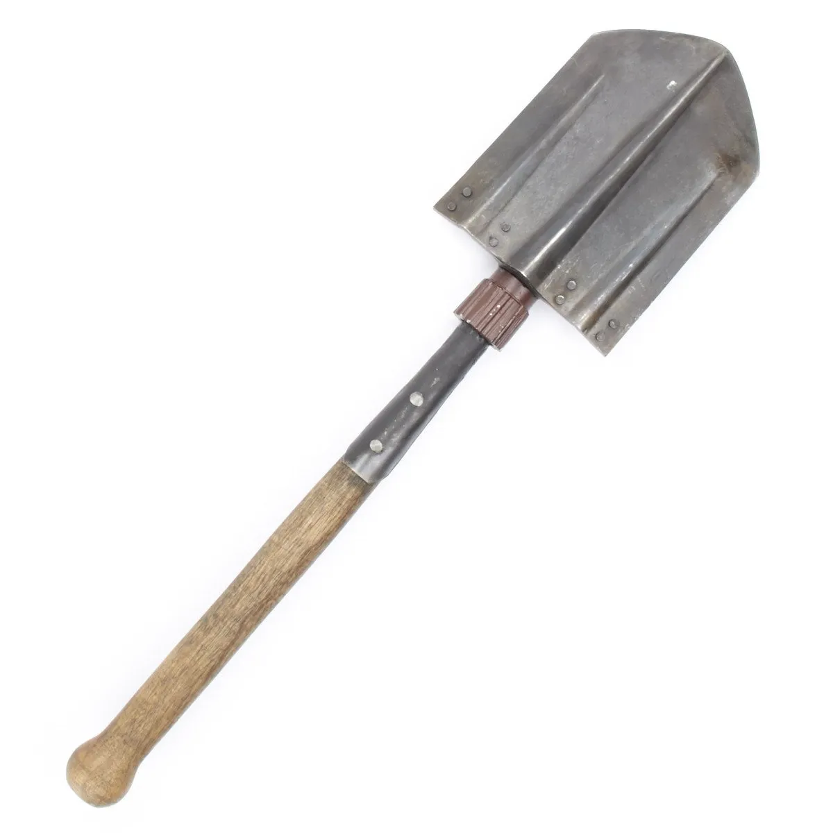 German WWII Folding Shovel Klappspaten (Foldable Spade) with Leather Carry Cover