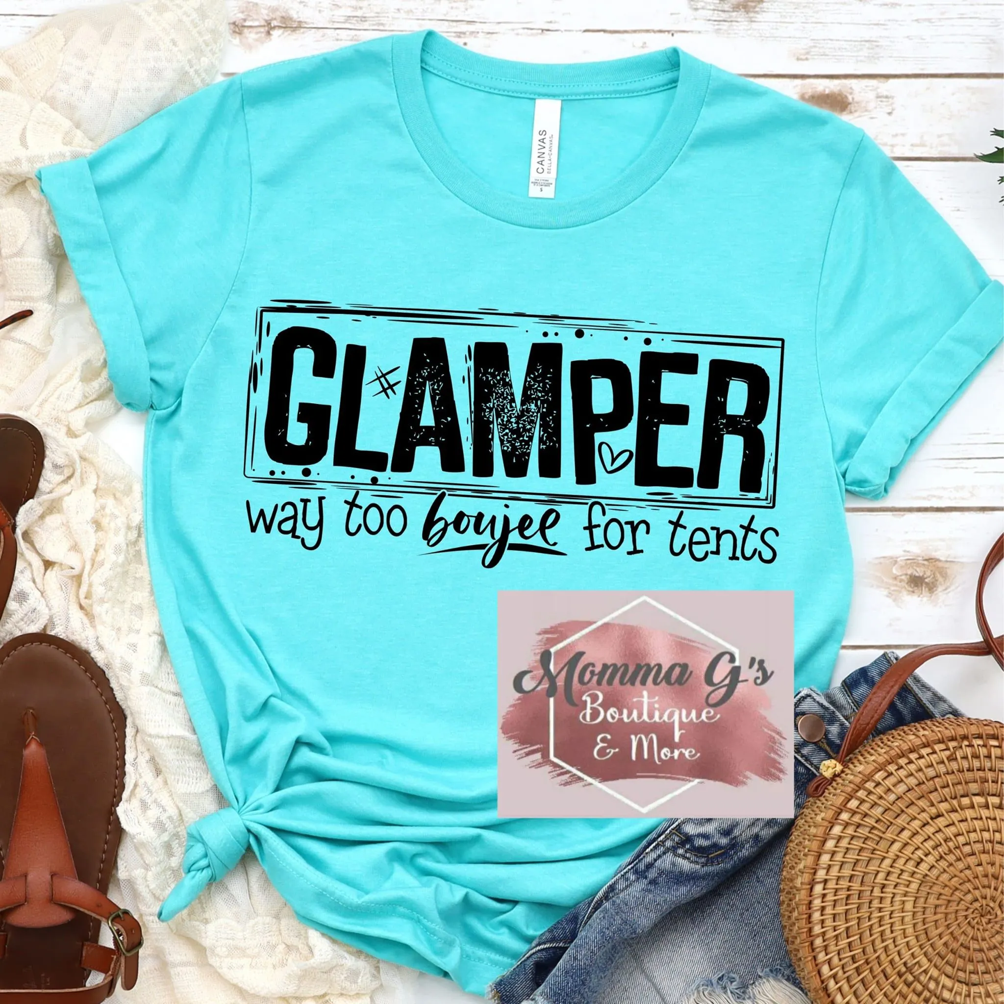 Glamper way to boujee for tents T-shirt, tshirt, tee