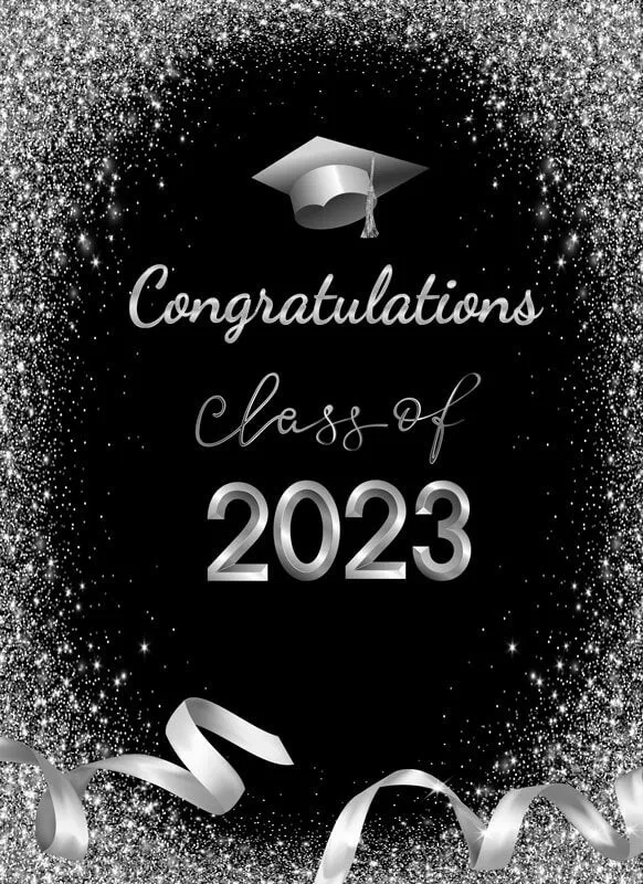 Graduation Backdrop Silver Graduation Party Backdrop