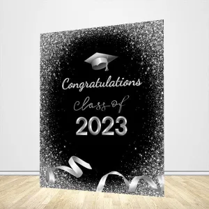 Graduation Backdrop Silver Graduation Party Backdrop