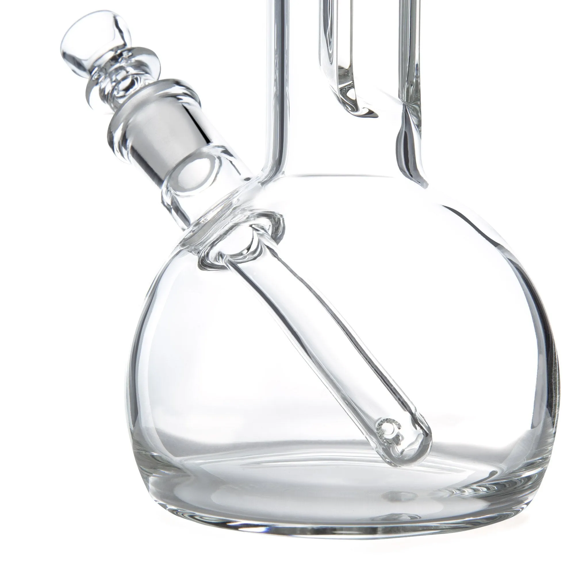 GRAV 8in Round Bottom Water Pipe w/ Fixed Downstem - Clear