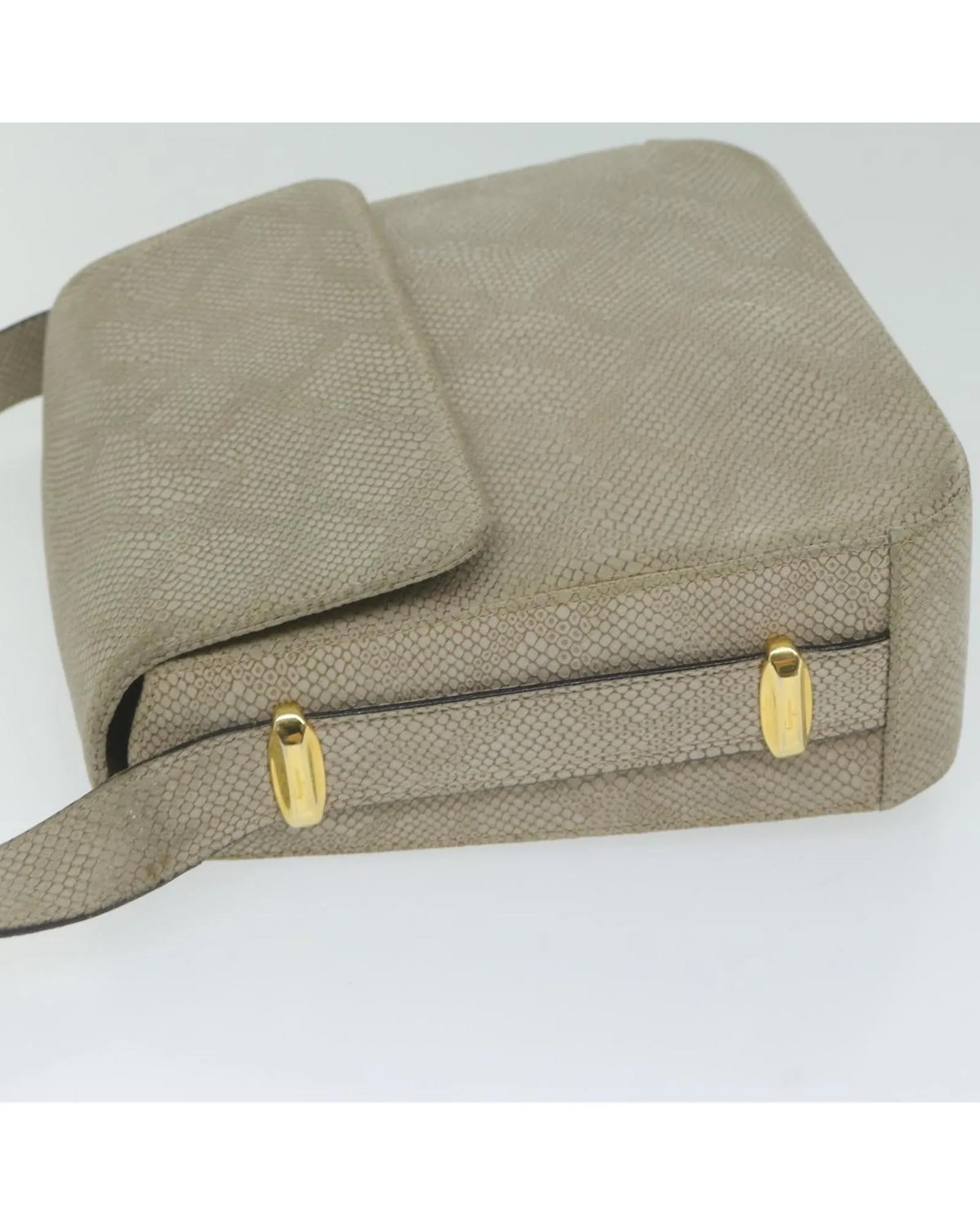 Gray Leather Shoulder Bag with Adjustable Strap - Salvatore Ferragamo